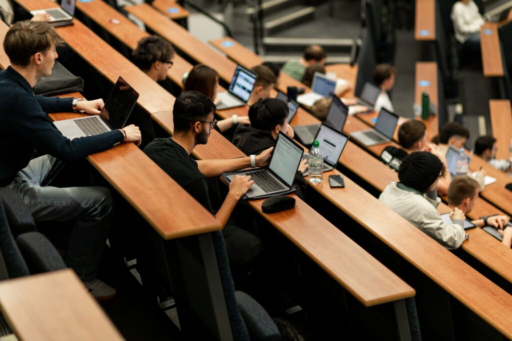 Students in a lecture theatre